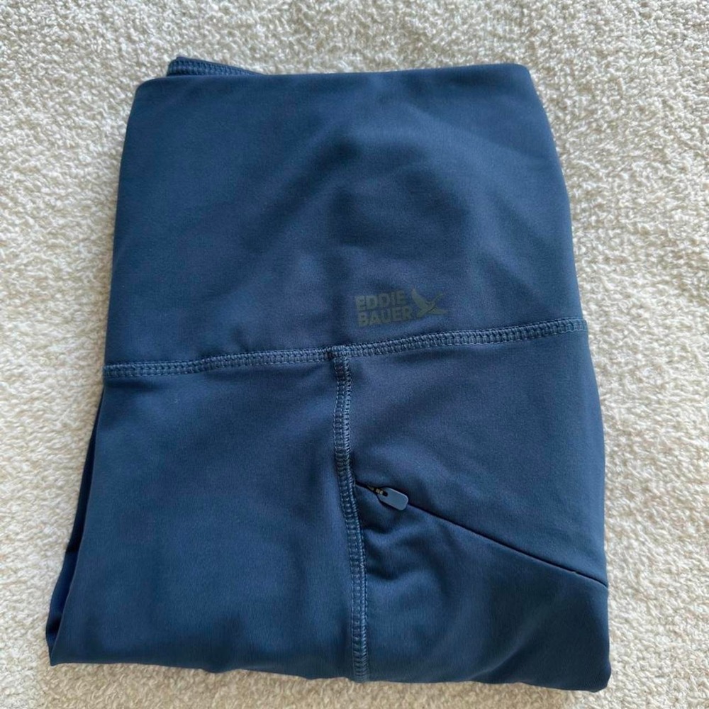 Eddie Bauer Women's Small Navy Blue High Rise Leggings Zip Pockets Pants Casual